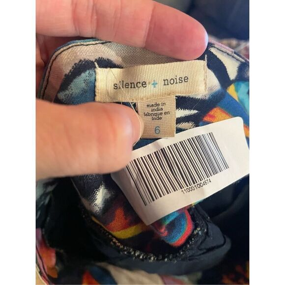 Silence + Noise Womens Multicolor Graphic Ruched Pencil Mini Dress Size 6 - Picture 4 of 6